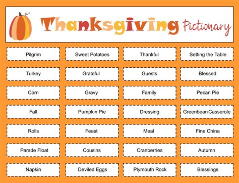 thanksgiving charades words|228 Thanksgiving Charades Word Game Ideas